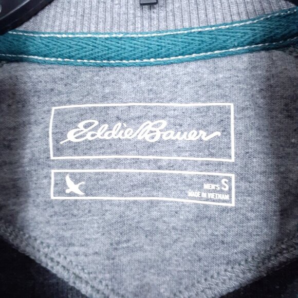 Eddie Bauer Mens 1/4 Zip Sweater Small Pullover Gray 246 - Picture 3 of 4